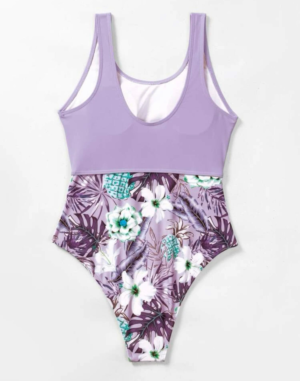 Random tropical print cut out one piece swimsuit