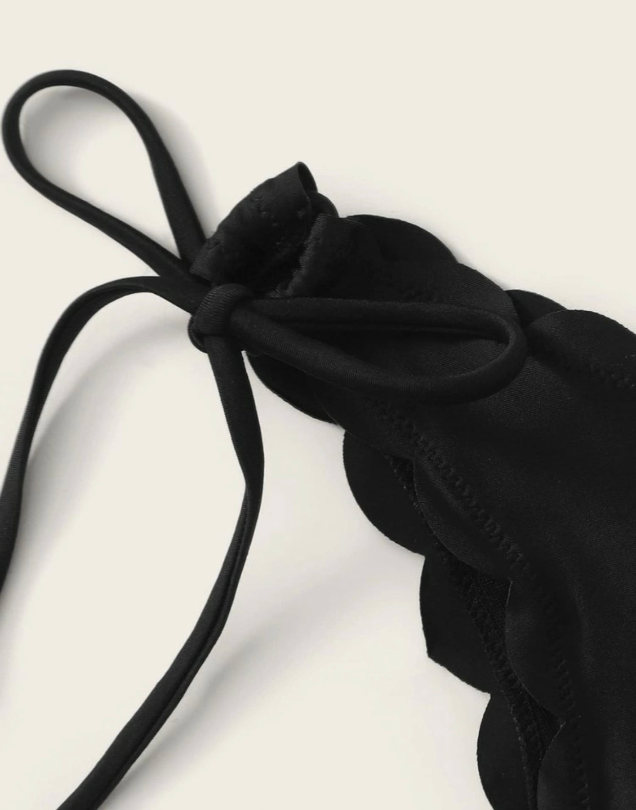 Graphic print knot front bandeau bikini swimsuit