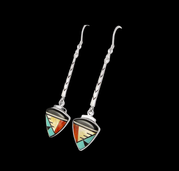 Turquoise Earrings 925 Sterling Silver & Genuine Turquoise