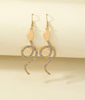 Rhinestone snake drop earrings