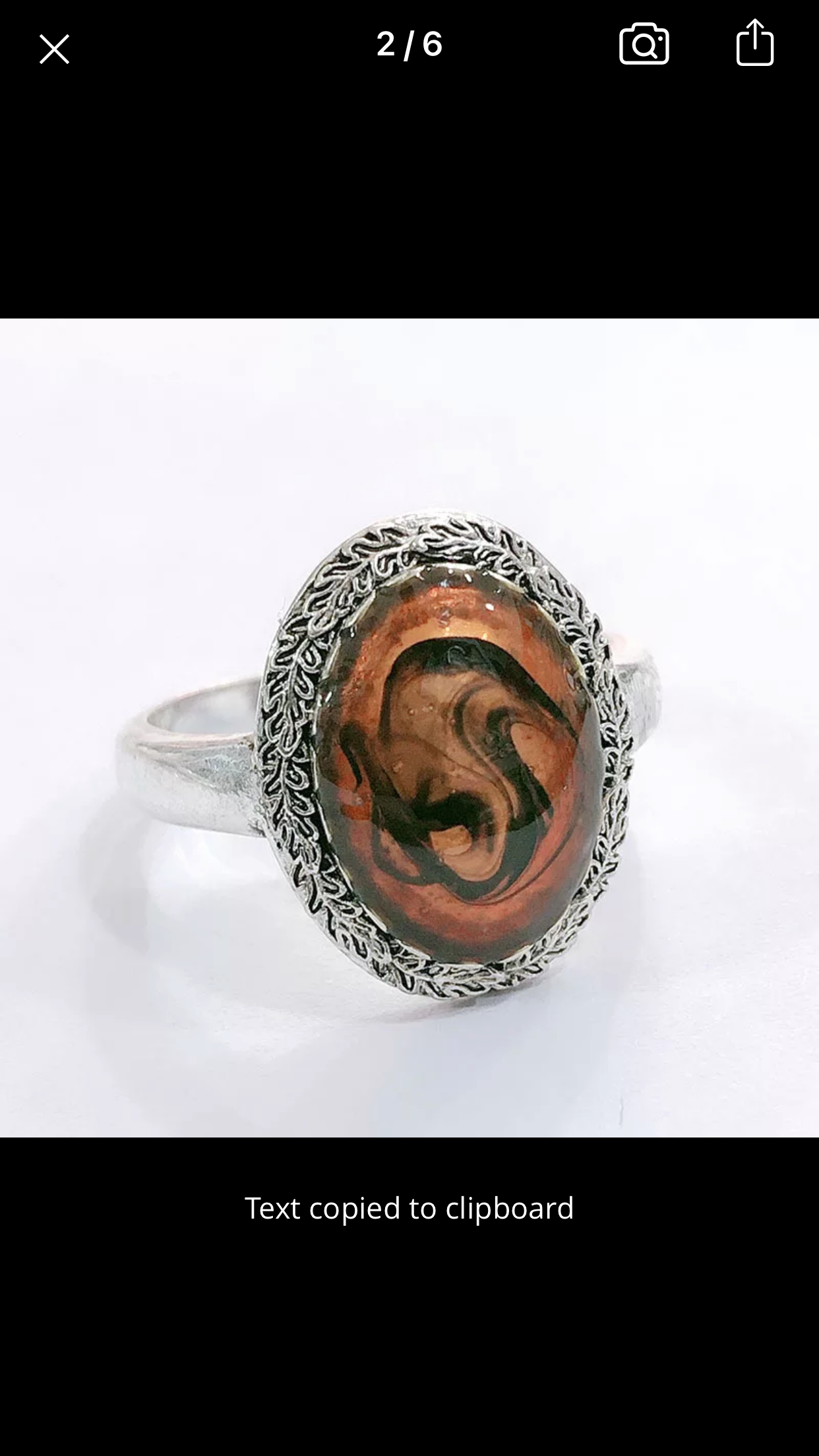 Stainless steel tiger eye statement ring. Size 8.
