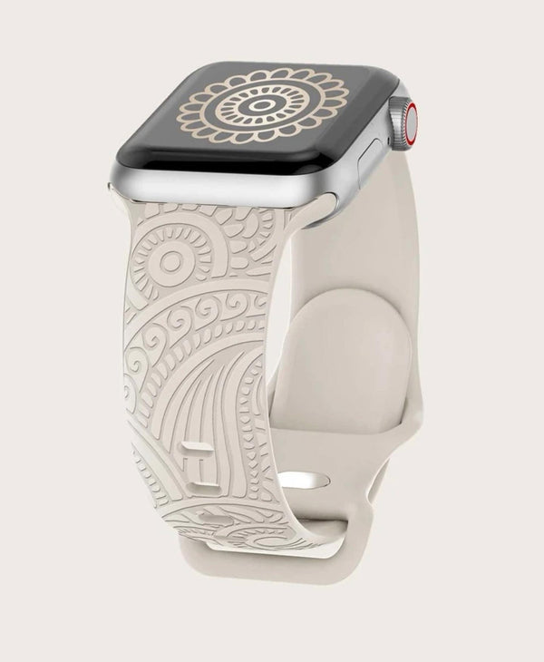 Graphic silicone watchband compatible with Apple Watch