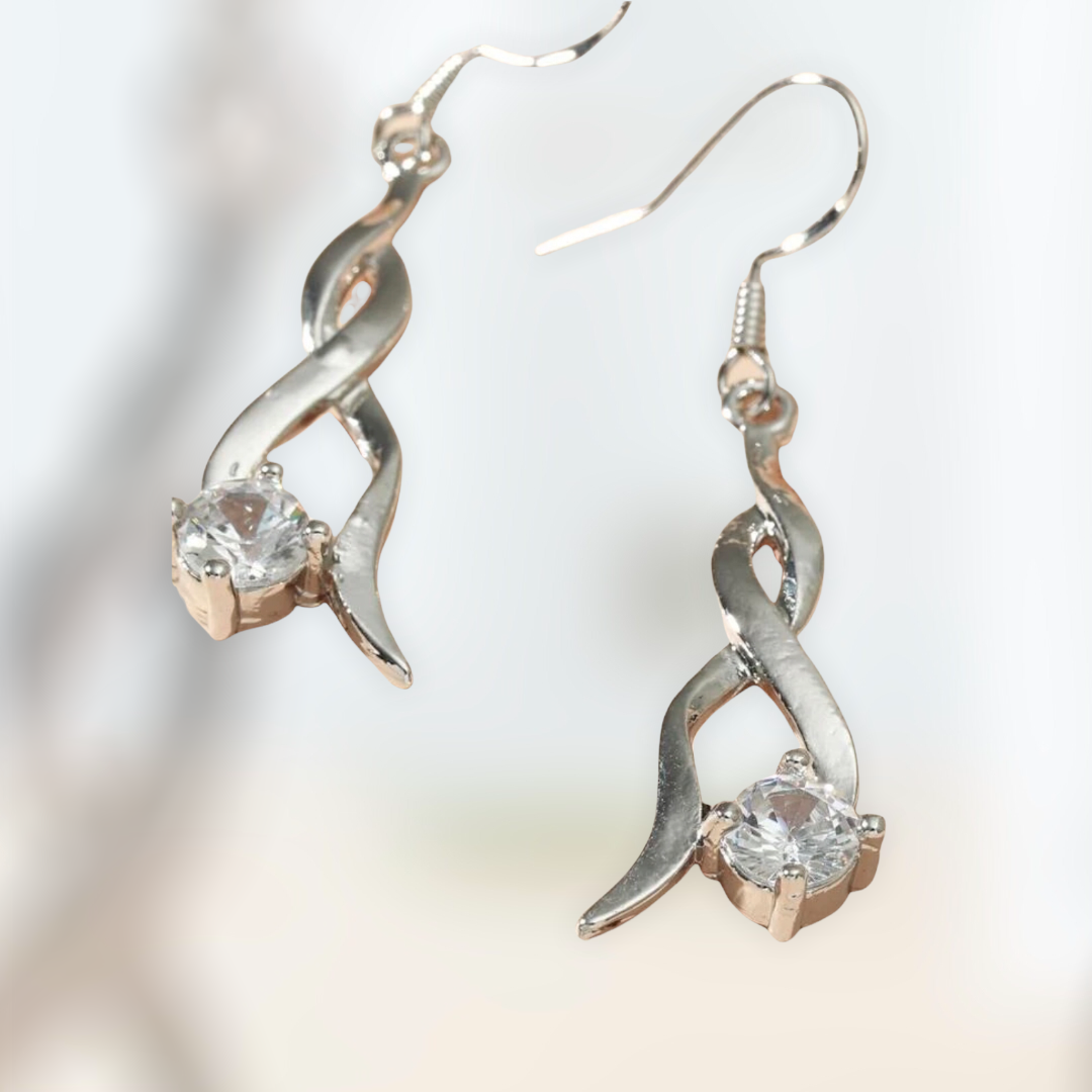 Zircon drop earrings
