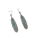 Light blue feather decor dangle earrings