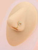 Rhinestone heart design nose ring