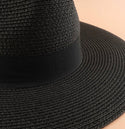 Minimalist black straw hat - Christina’s unique boutique LLC