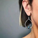 Labradorite teardrop shaped dangle earrings. - Christina’s unique boutique LLC