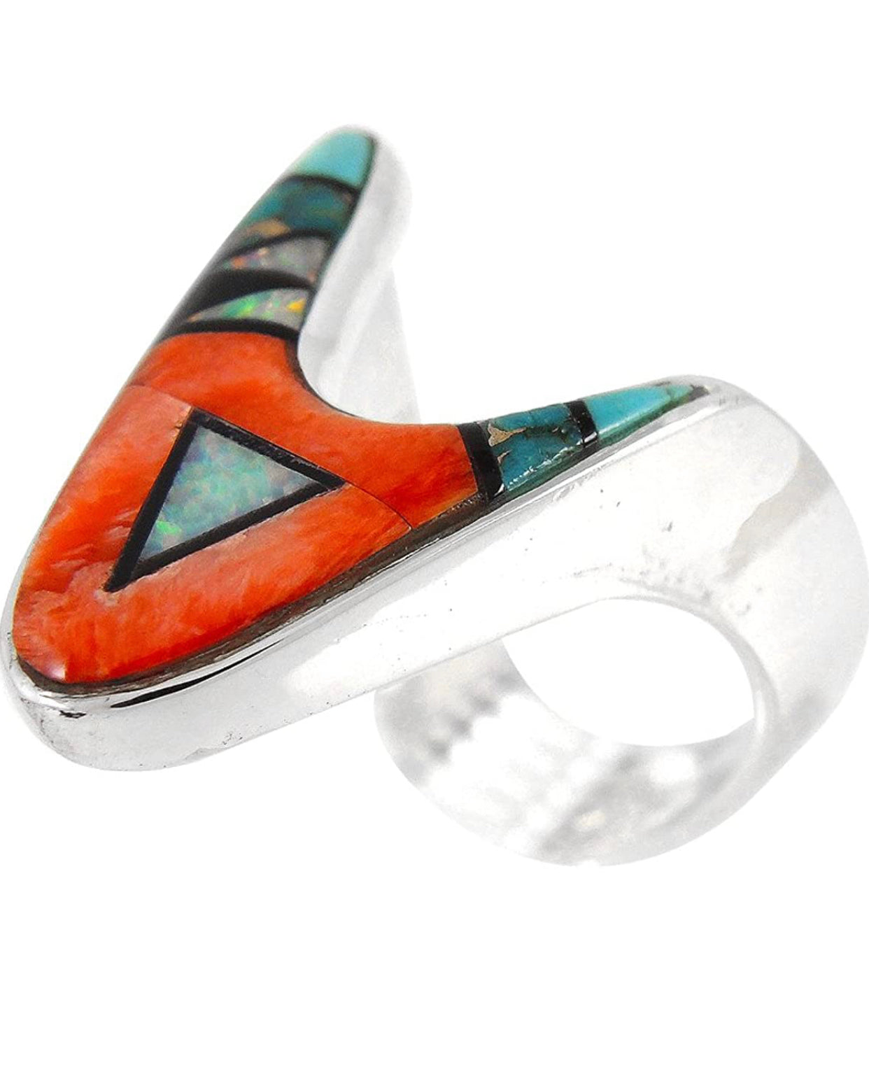 Sterling Silver 925 Ring with Genuine Turquoise & Gemstones