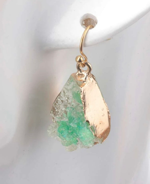 Beautiful green resin drop earrings