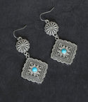 Turquoise decor geometric drop earrings