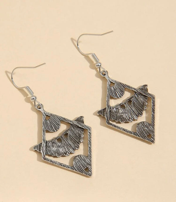 Butterfly & moon decor drop earrings