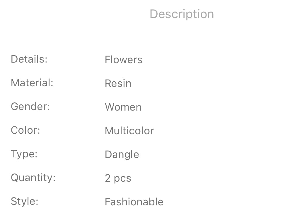 Flower design drop earrings