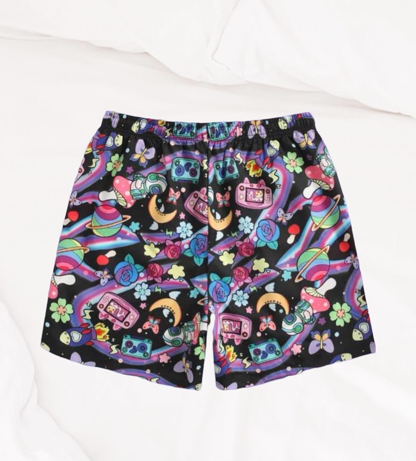 Men’s rainbow cartoon graphic shorts