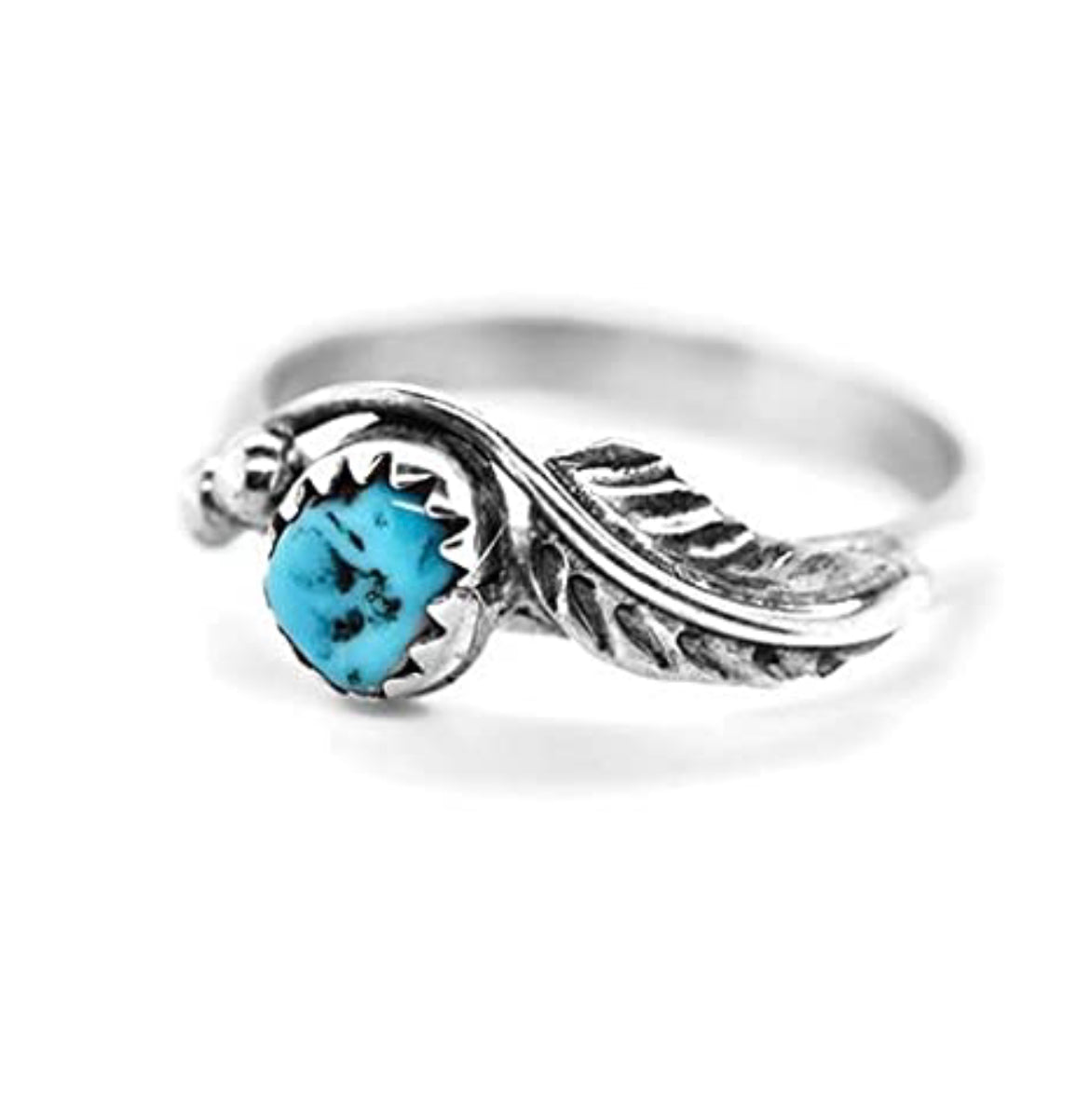 Genuine Kingman Turquoise Ring, Sterling Silver, Authentic Navajo Native American USA Handmade, Nickel Free, (Size 6)