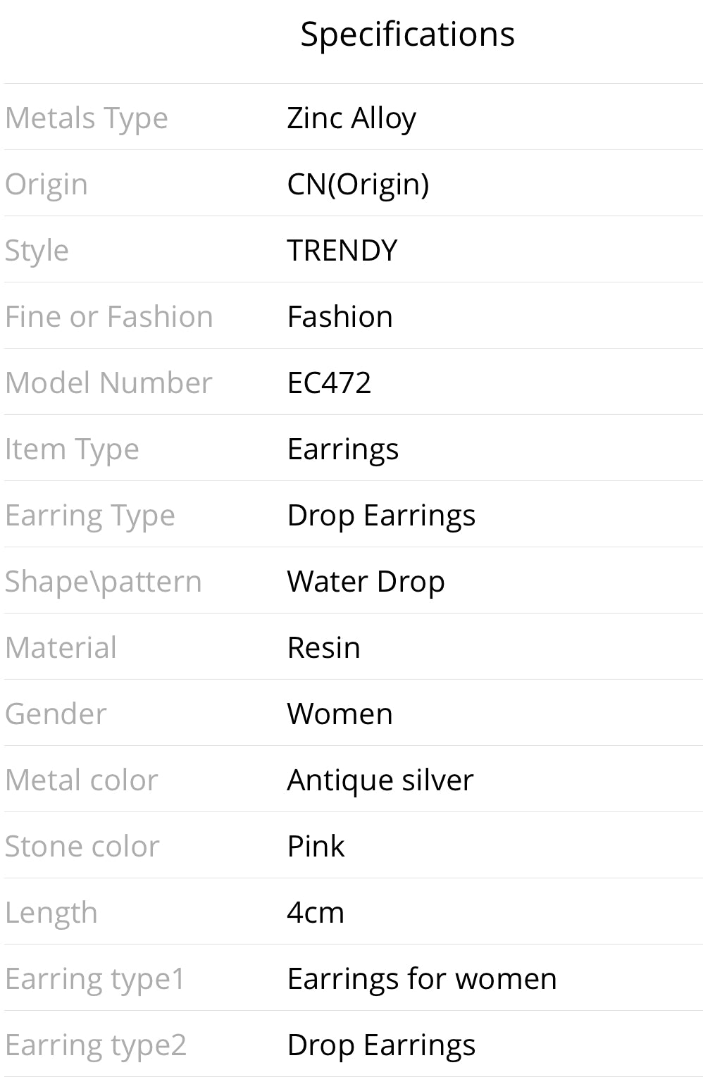 Vintage Moonstone Pink Stone Earrings for Women