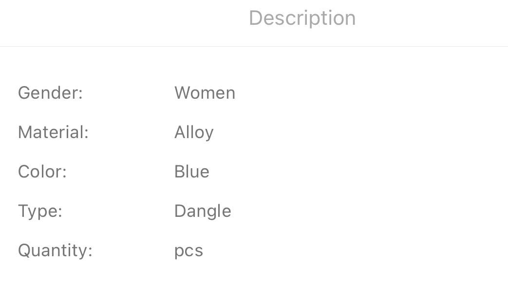 Light blue feather decor dangle earrings