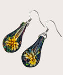 Glass decor dangle earrings