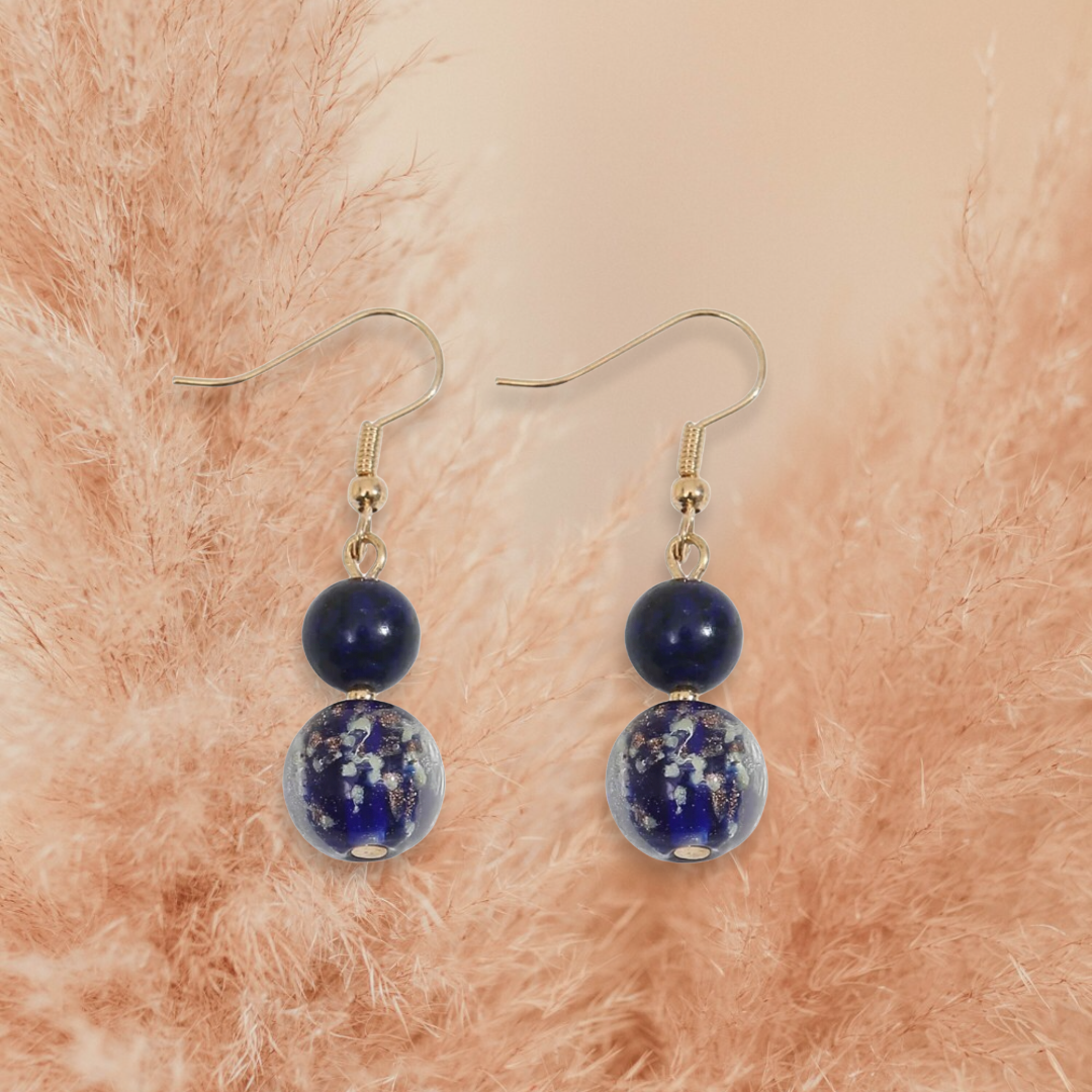 Glass ball drop earrings