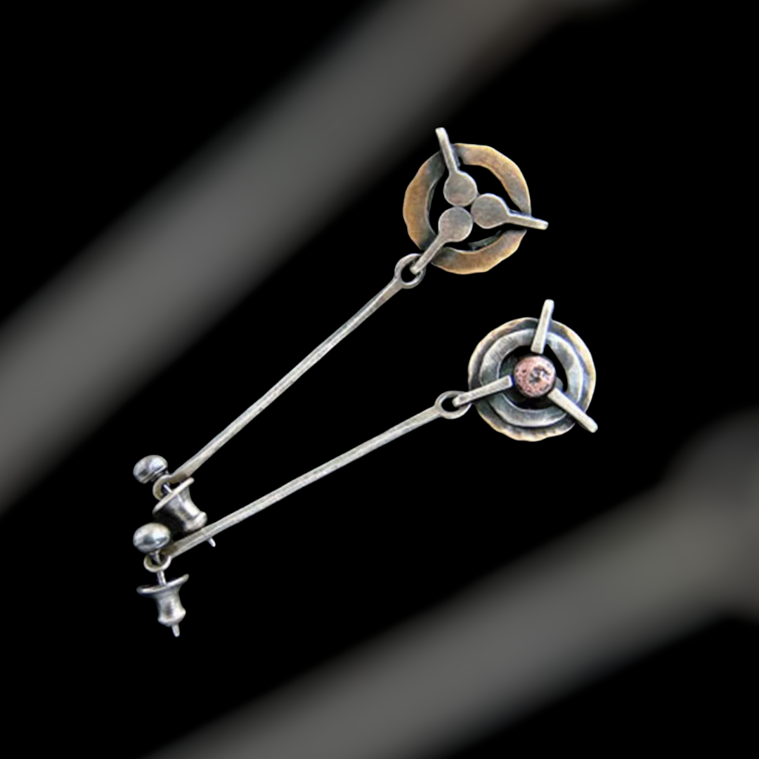 Gypsy Round Metal Drop Earrings Trend Women Jewelry New Antique Silver Color Long Rod Circle Pendant Earrings Accessories