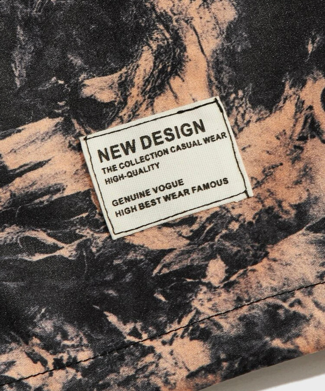 Guys tie dye letter patch drawstring shorts