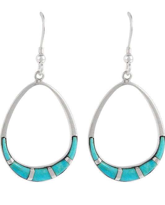 Turquoise Earrings 925 Sterling Silver & Genuine Turquoise - Christina’s unique boutique LLC