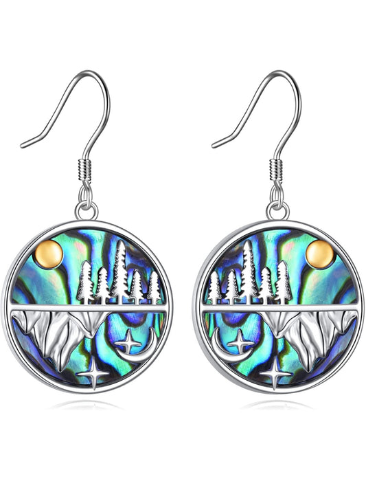 Mountain Earrings Sterling Silver Abalone