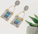 Lock drop multicolor earrings