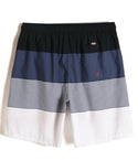 Men’s Colorblock Striped Print Drawstring Waist Swim Trunks - Christina’s unique boutique LLC