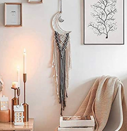 Gray and cream moon wall tapestry - Christina’s unique boutique LLC