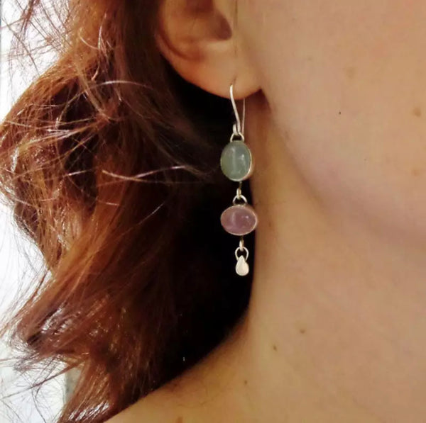 Delicate Natural Moonstone Drop Earrings