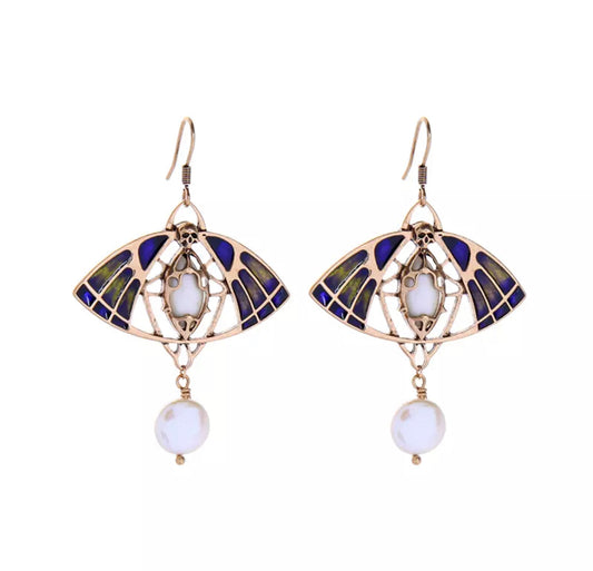 Cultured Pearl Crystal Vintage Gold Color Fashion Jewelry