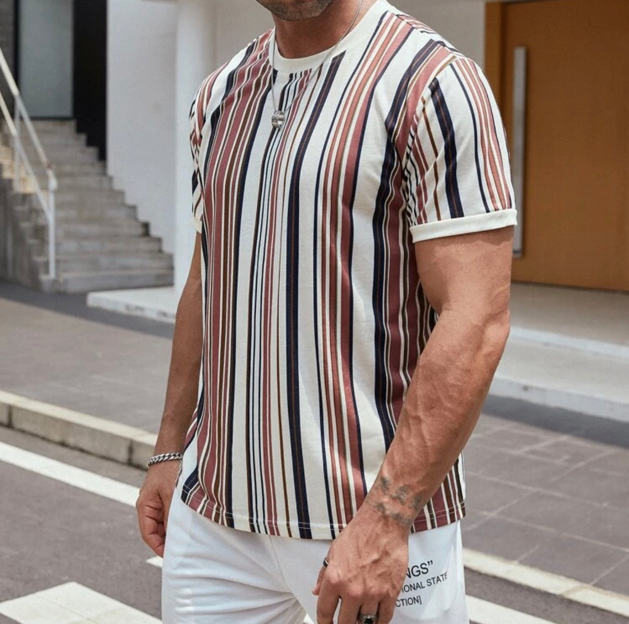 Men’s block stripe tee