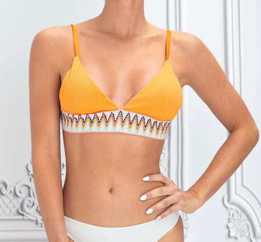 Chevron tape rib bikini top