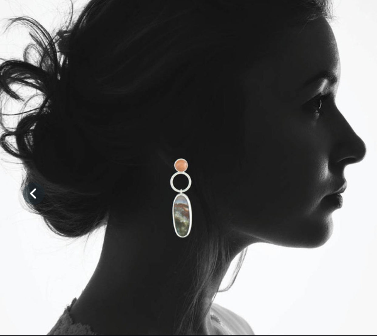 Unique vintage style silver ocean jasper and sunstone dangle earrings. - Christina’s unique boutique LLC