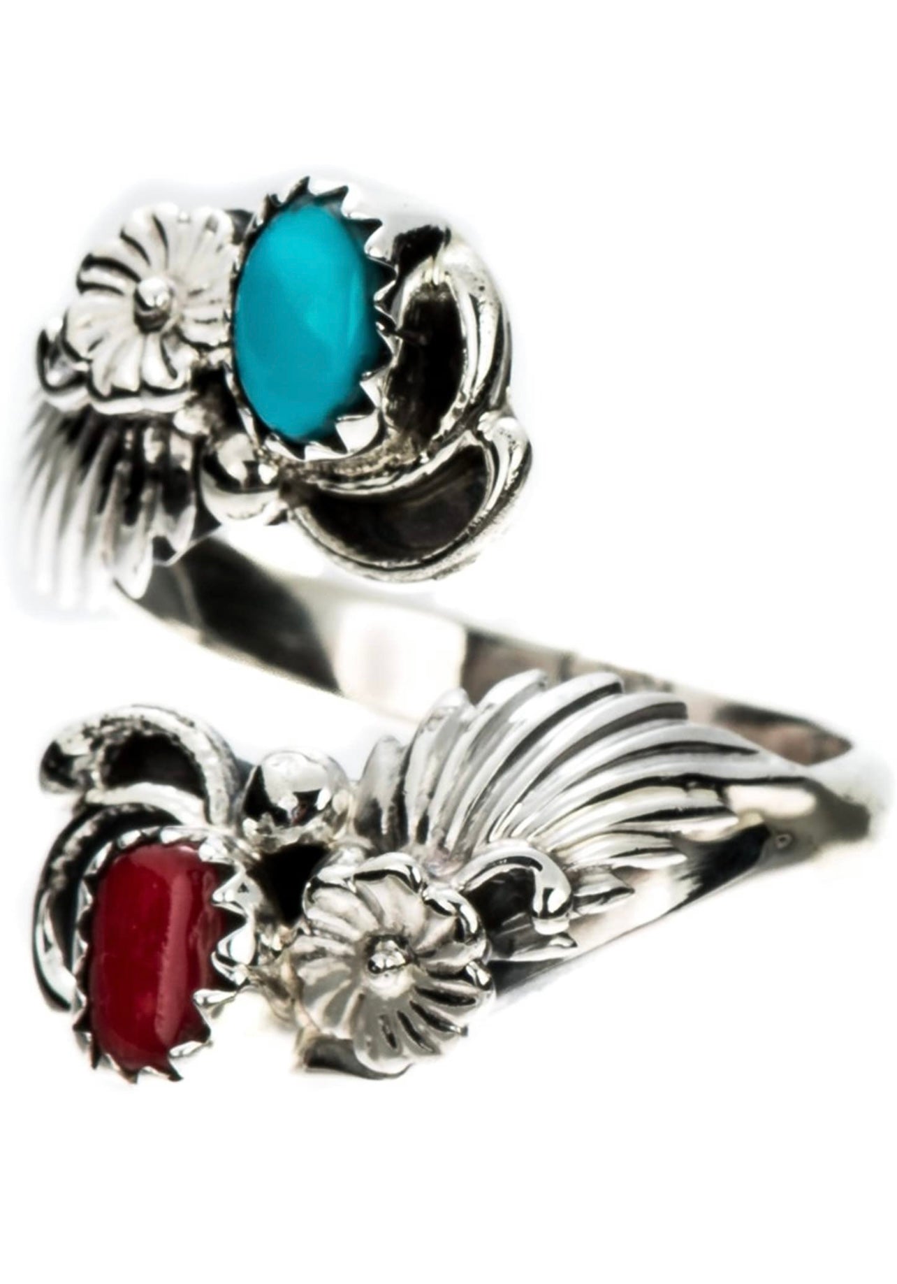 Sterling Silver Natural Turquoise Stone Ring. Adjustable in Size