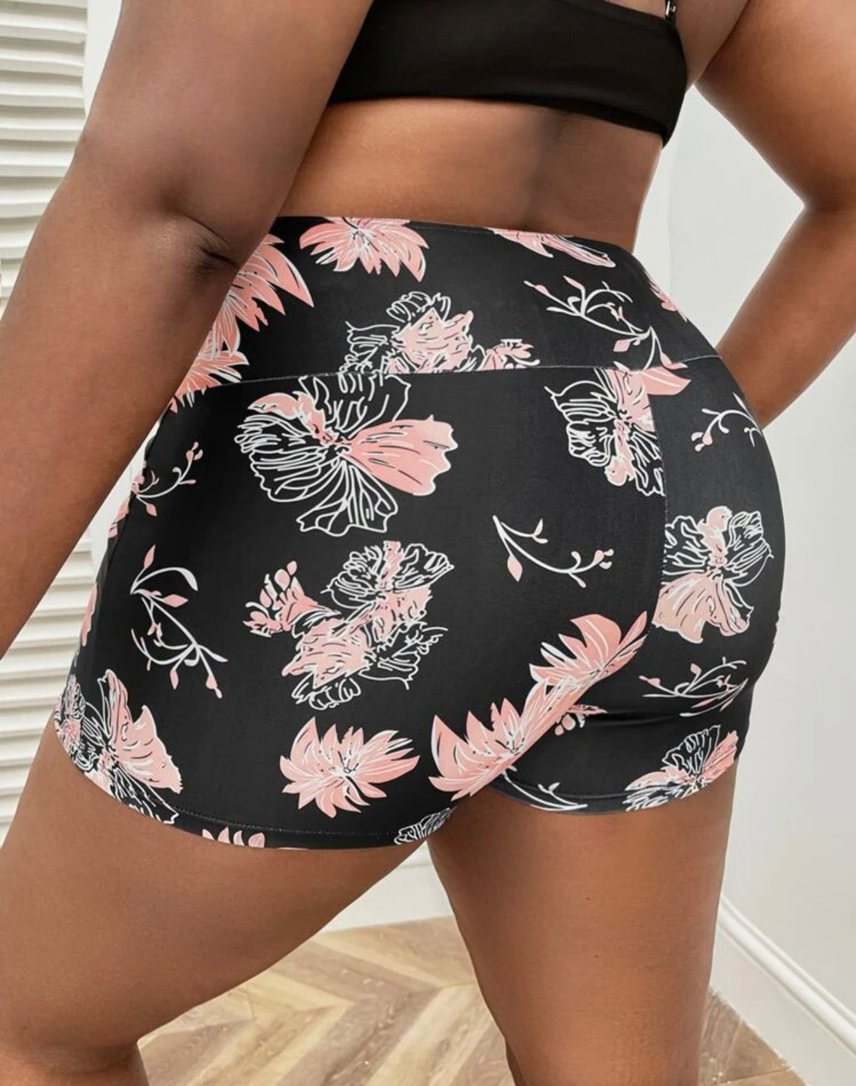 Floral print tie front bikini bottom