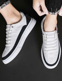 Men’s two tone lace-up front canvas shoes