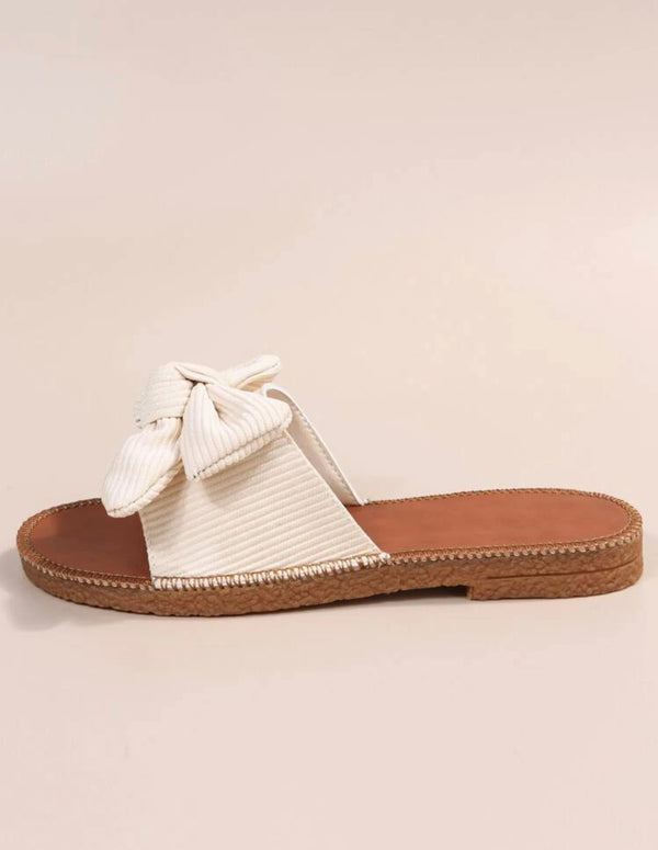 Bow Decor Slide Sandals