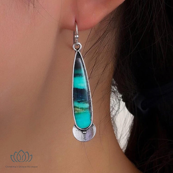 Turquoise inspired water drop  shaped dangle earrings - Christina’s unique boutique LLC