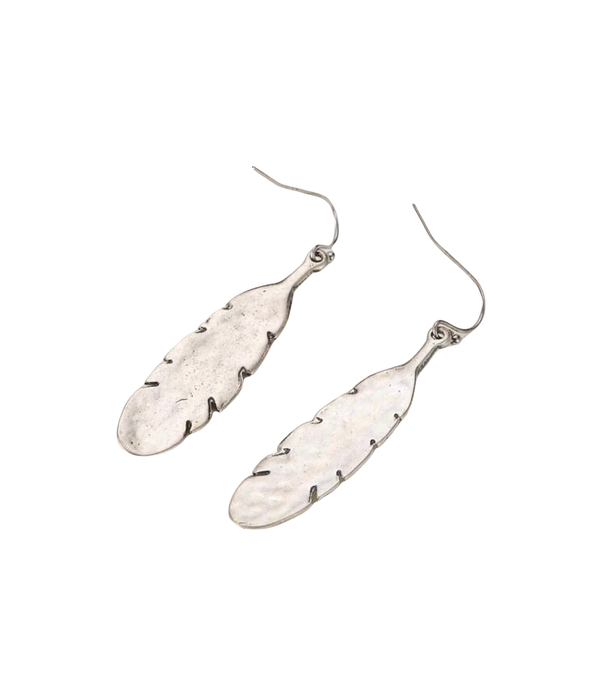 Light blue feather decor dangle earrings