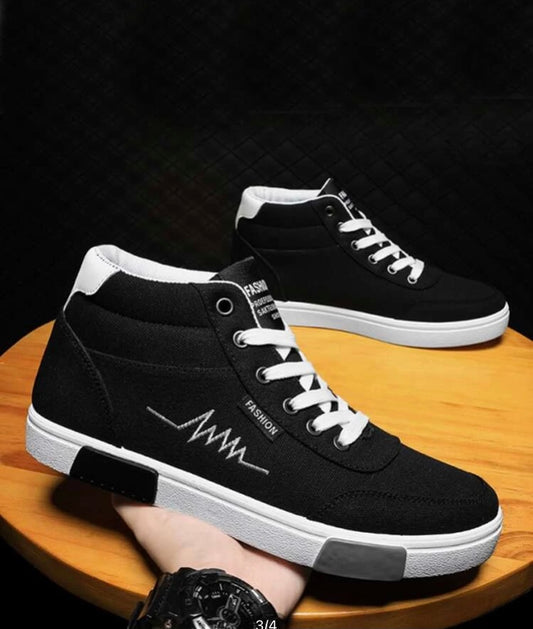 Men colorblock lace-up front high top sneakers