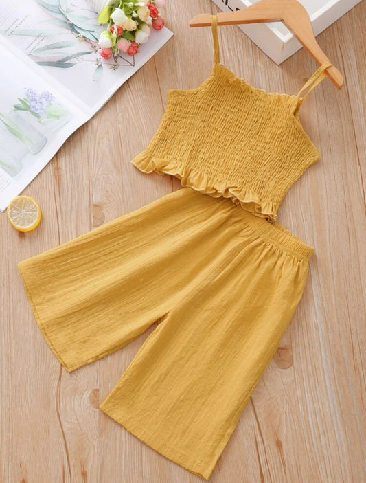 Toddler Girls Shirred Cami Top & Wide Leg Pants