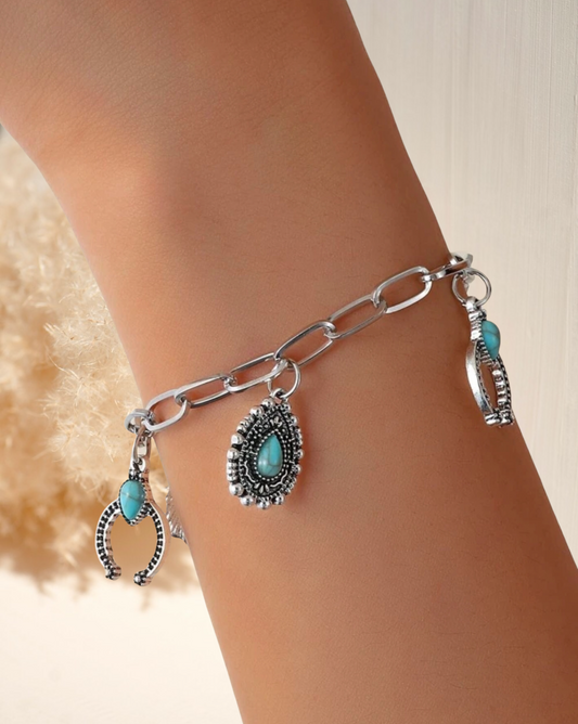 Water-drop charm bracelet