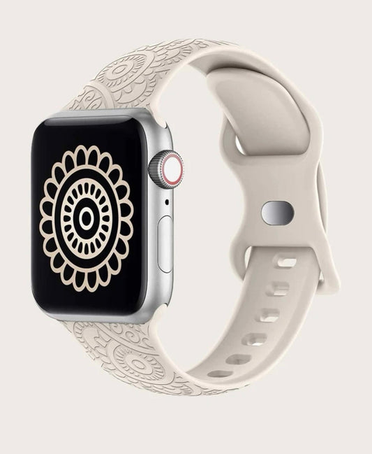 Graphic silicone watchband compatible with Apple Watch