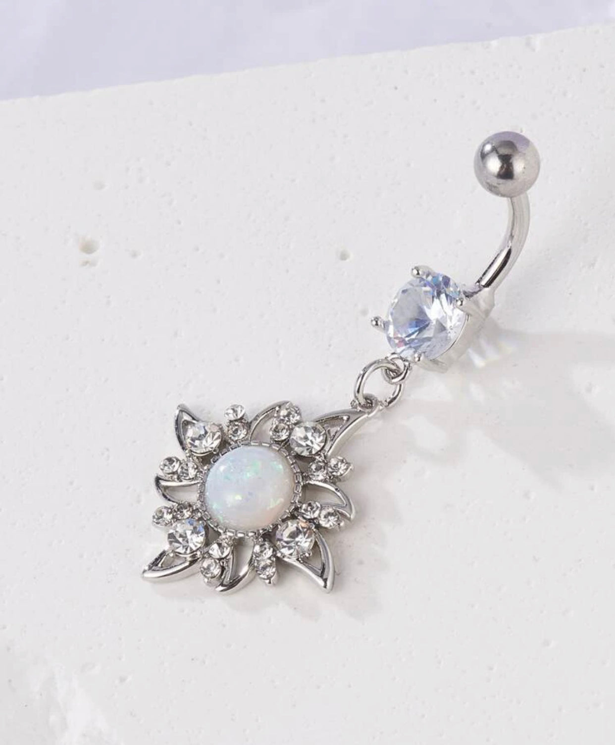 Rhinestone decor navel belly ring
