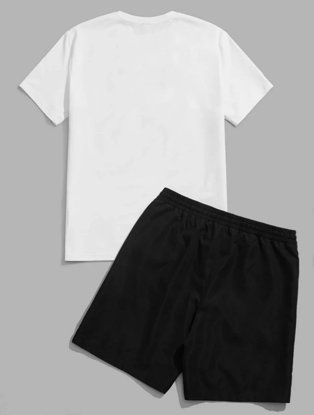 Men’s tree & bird print tee & drawstring waist shorts