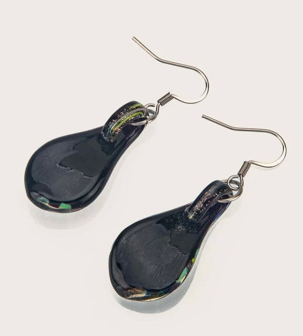 Glass decor dangle earrings