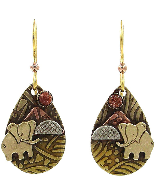 Elephant on Teardrop with Goldstone