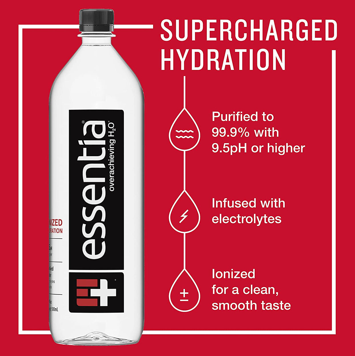 Essentia Water 1.25 Liter, Pack of 12 Bottles