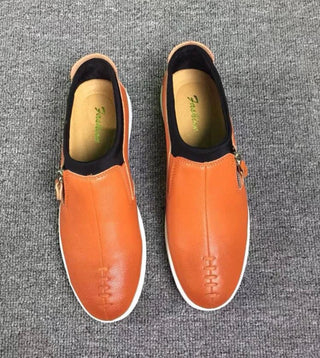 Men’s zipper decor loafers
